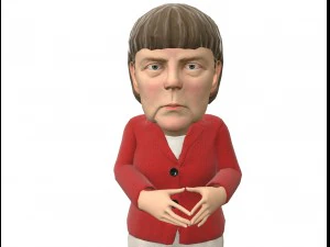 angela merkel stylized game ready rigged animated 3D Model
