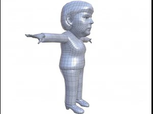angela merkel stylized game ready rigged animated 3D Model