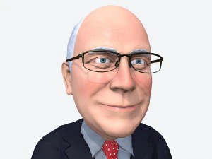 Dick Cheney stilizzato personaggio 3D pronto per il gioco Modello 3D
