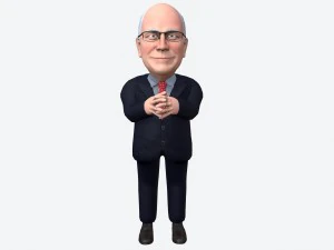 dick cheney stylized game ready 3d character 3D Model