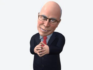 dick cheney stylized game ready 3d character 3D Model