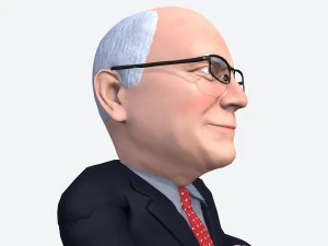 dick cheney stylized game ready 3d character 3D Model