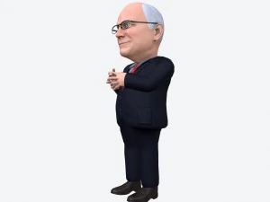 dick cheney stylized game ready 3d character 3D Model