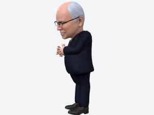 dick cheney stylized game ready 3d character 3D Model