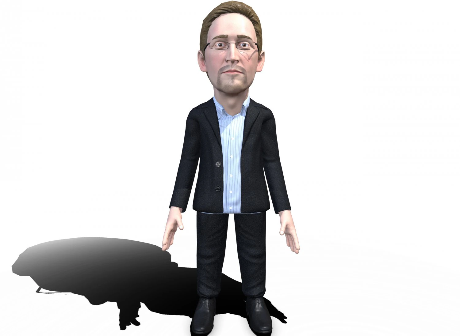 edward snowden stylized game ready 3d character 3D Model .c4d .max .obj .3ds .fbx .stl .blend 