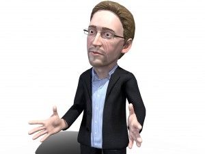 edward snowden stylized game ready 3d character 3D Модель