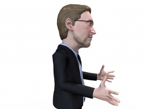 edward snowden stylized game ready 3d character 3D Модель