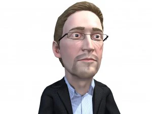 edward snowden stylized game ready 3d character 3D Model