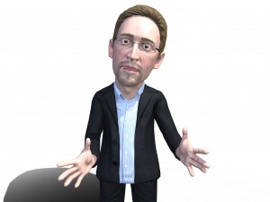 edward snowden stylized game ready 3d character 3D Модель