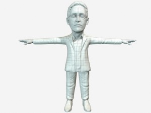 edward snowden stylized game ready 3d character 3D Модель