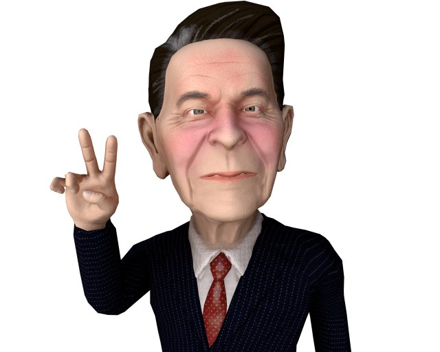 ronald reagan stylized gamer eady rigged 3d character 3D Модель .c4d .max .obj .3ds .fbx .stl .blend 