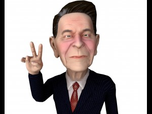 ronald reagan stylized gamer eady rigged 3d character 3D Model
