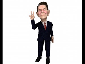 ronald reagan stylized gamer eady rigged 3d character 3D Модель