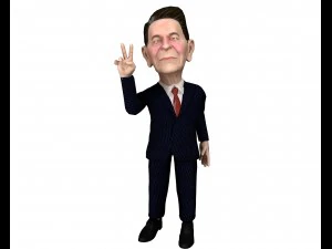 ronald reagan stylized gamer eady rigged 3d character 3D Model