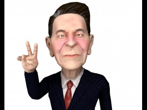 ronald reagan stylized gamer eady rigged 3d character 3D Модель