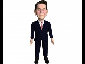 ronald reagan stylized gamer eady rigged 3d character 3D Модель