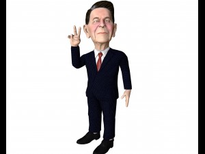 ronald reagan stylized gamer eady rigged 3d character 3D Модель