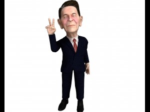 ronald reagan stylized gamer eady rigged 3d character 3D Модель
