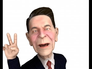 ronald reagan stylized gamer eady rigged 3d character 3D Модель