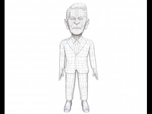 ronald reagan stylized gamer eady rigged 3d character 3D Model