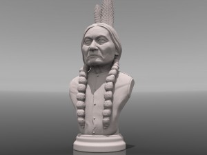 sitting bull 3d printable portrait sculpture 3D Print Model