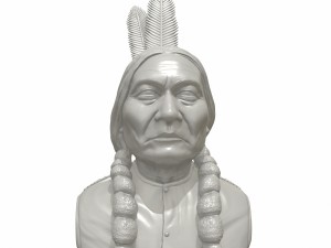 sitting bull 3d printable portrait sculpture Modelo de Impressão 3D