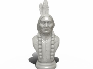 sitting bull 3d printable portrait sculpture Modelo de Impressão 3D