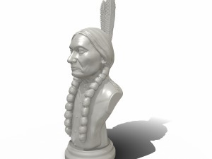 sitting bull 3d printable portrait sculpture Modelo de Impressão 3D