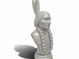 sitting bull 3d printable portrait sculpture Modelo de Impressão 3D