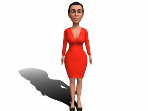 kym harashian east game ready 3d character 3D Model