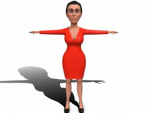 kym harashian east game ready 3d character 3D Model