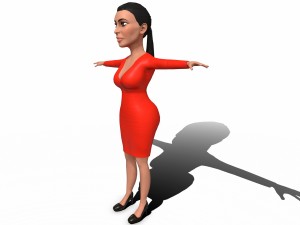 kym harashian east game ready 3d character 3D Модель