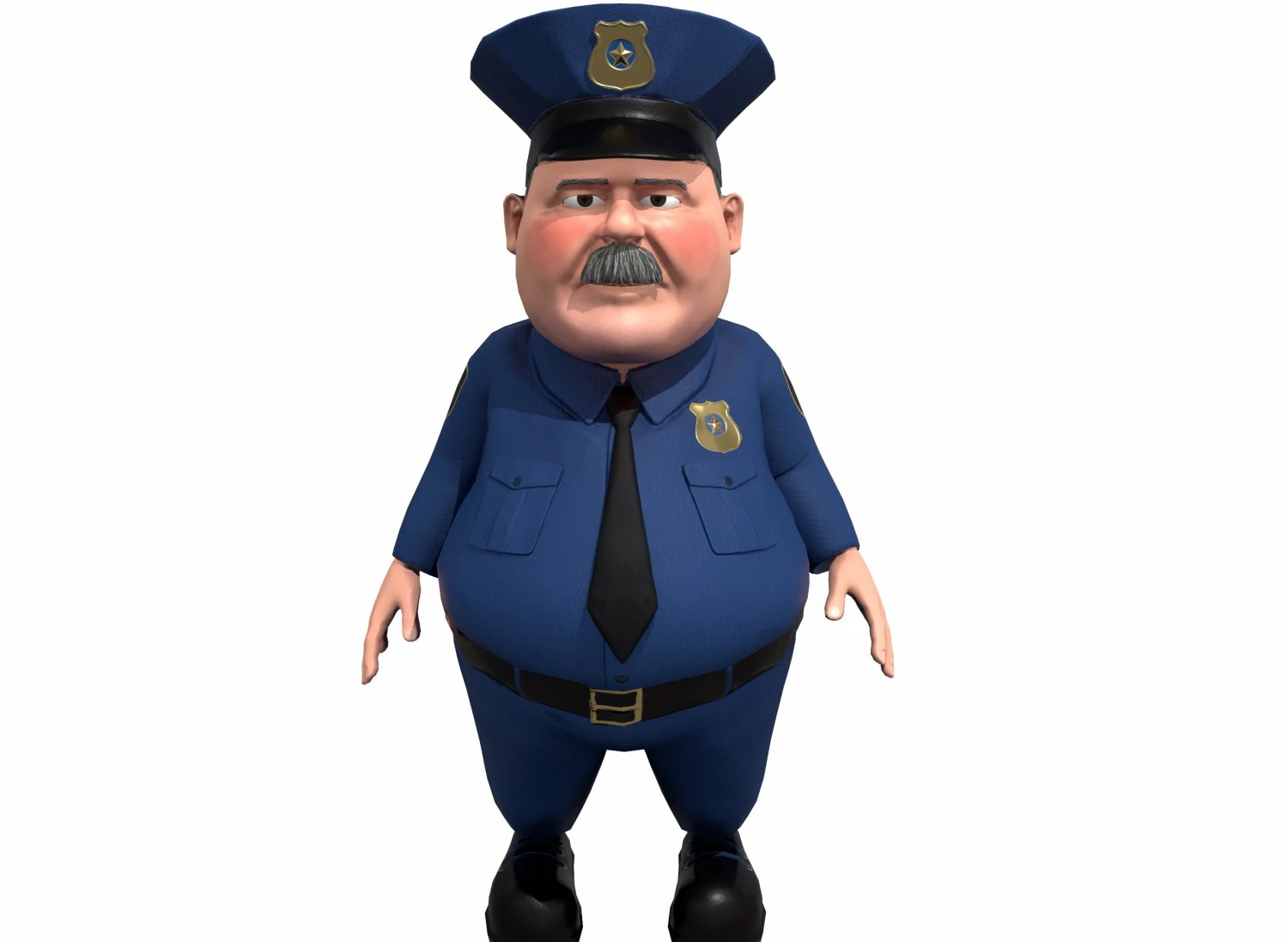 cartoon policeman 3D Model .c4d .max .obj .3ds .fbx .stl .blend 