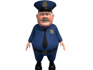 karikat&uuml;r polis 3D Model
