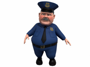 cartoon policeman 3D मॉडल