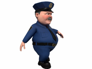 cartoon policeman 3D मॉडल