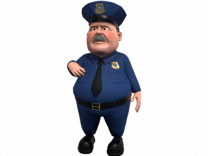 cartoon policeman 3D मॉडल