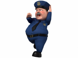 cartoon policeman 3D मॉडल