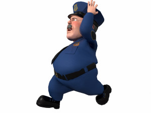 cartoon policeman 3D मॉडल