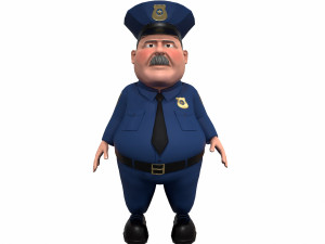cartoon policeman 3D मॉडल