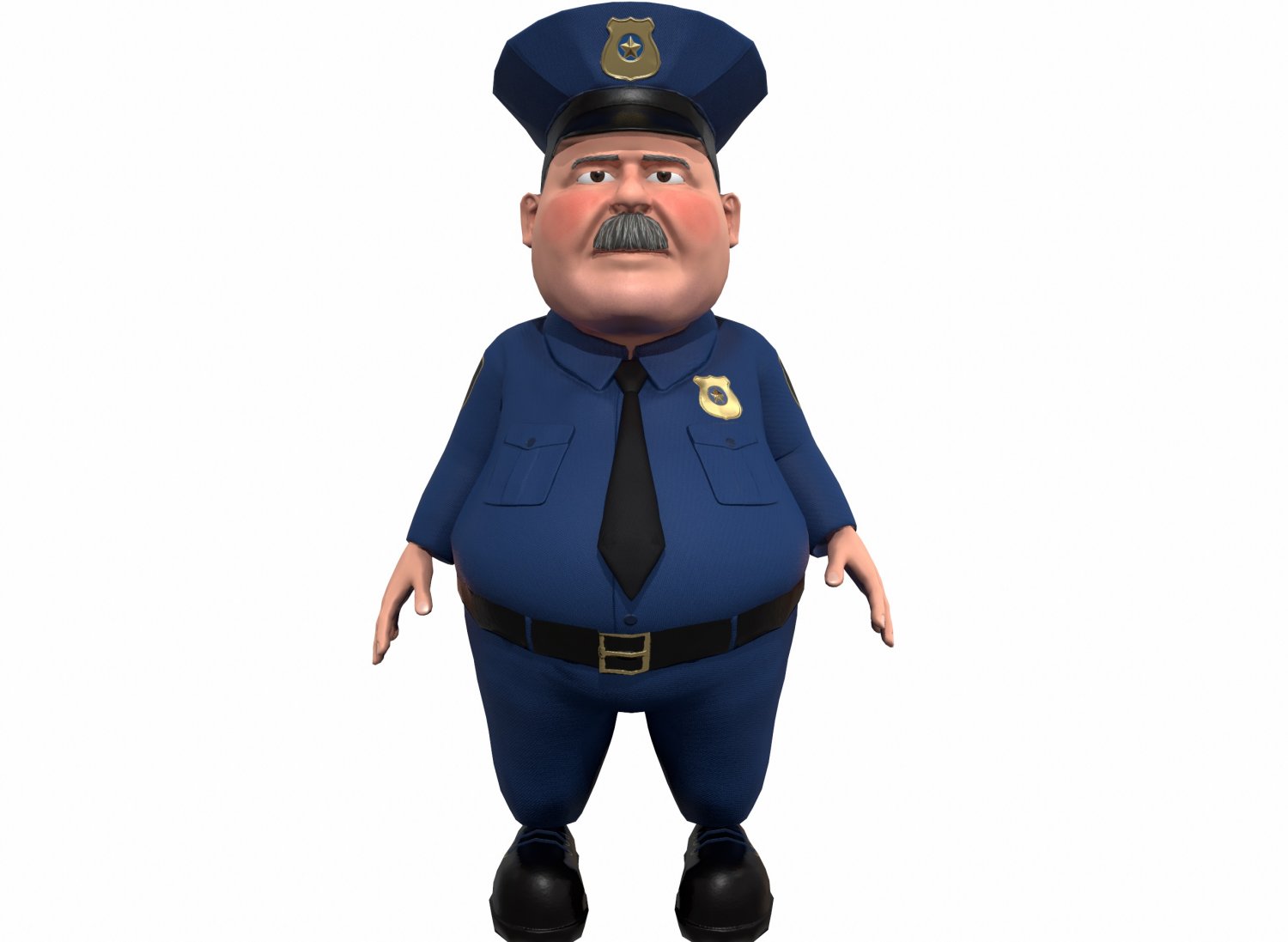 Cartoon policeman 3D Model in Cartoon 3DExport