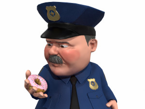 cartoon policeman 3D मॉडल