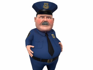 cartoon policeman 3D मॉडल