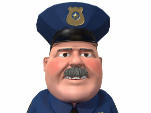 cartoon policeman 3D मॉडल