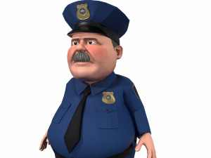 cartoon policeman 3D मॉडल