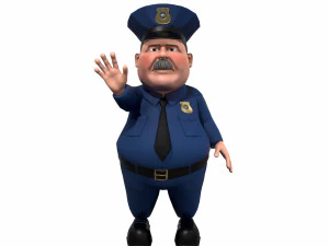 cartoon policeman 3D Model