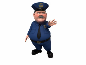 cartoon policeman 3D मॉडल