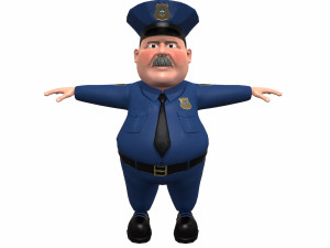 cartoon policeman 3D मॉडल