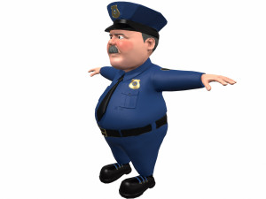 cartoon policeman 3D मॉडल