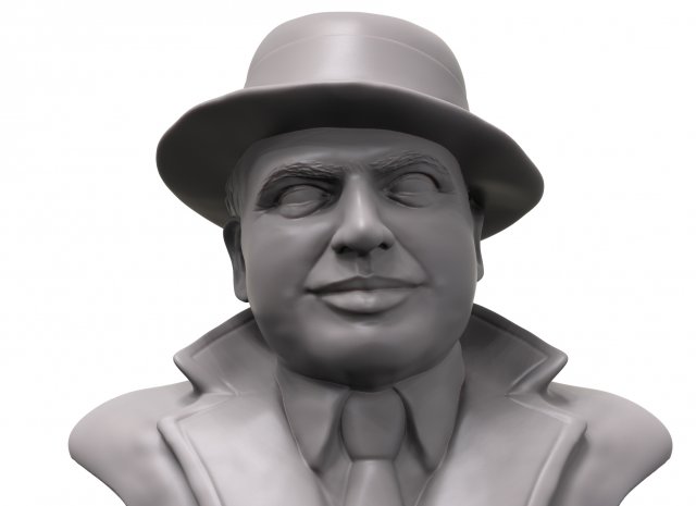 al capone 3d printable portrait sculpture 3D Принт Модель .c4d .max .obj .3ds .fbx .stl .blend